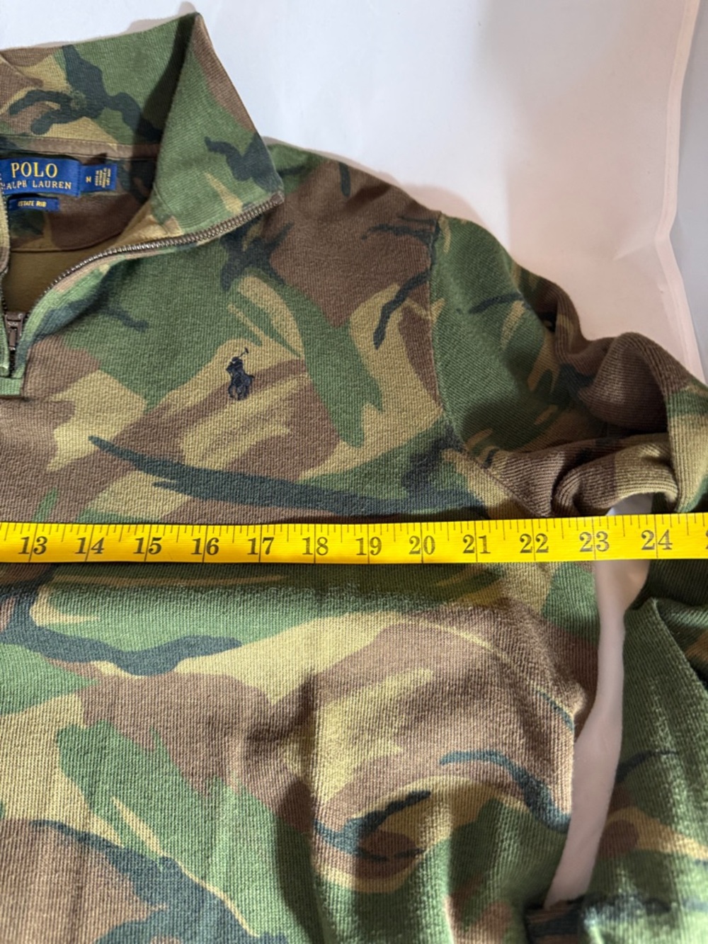 Polo Ralph Lauren Camo Quarter-Zip Pullover Jacket - Green & Brown - Picture 6 of 7